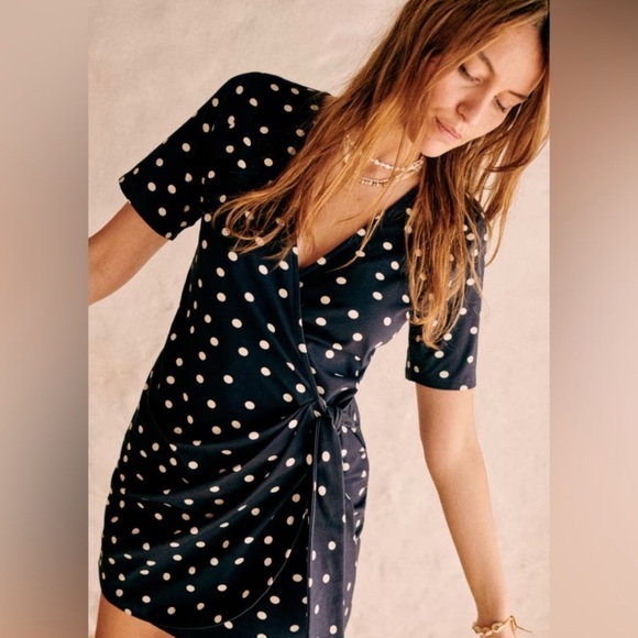 Sezane Dresses & Skirts - Sézane Horia Polka Dot Wrap Dress